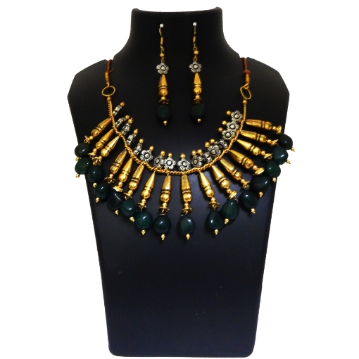 Gemstone Aventurine Tumble & metal Fancy beads Necklace