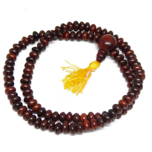 Red Sandalwood String 8mm Disc Shape Beads