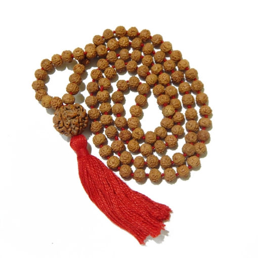 Picture of 6 Face 8mm Rudraksha Mala with 6 Face Big Nepali Rudraksha