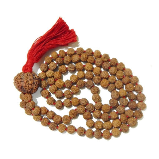 Picture of 7 Face 8mm Rudraksha Mala with 7 Face Big Nepali Rudraksha