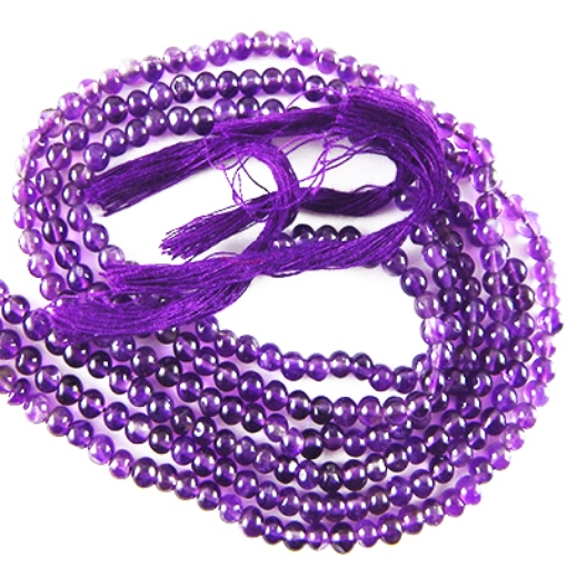 Picture of Dunkler Amethyst 4mm runde Edelsteinperlen