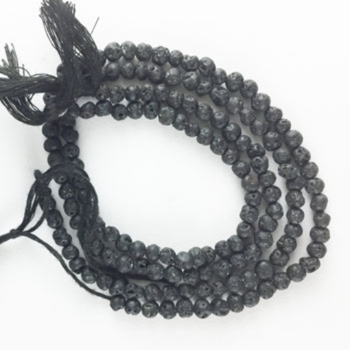 Picture of Lava 4mm runde Edelsteinperlen