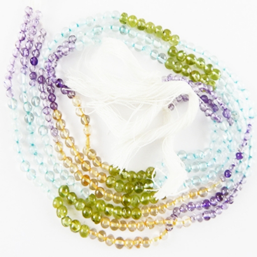 Picture of Multi-Steine 4 Farben 4mm runde Edelsteinperlen