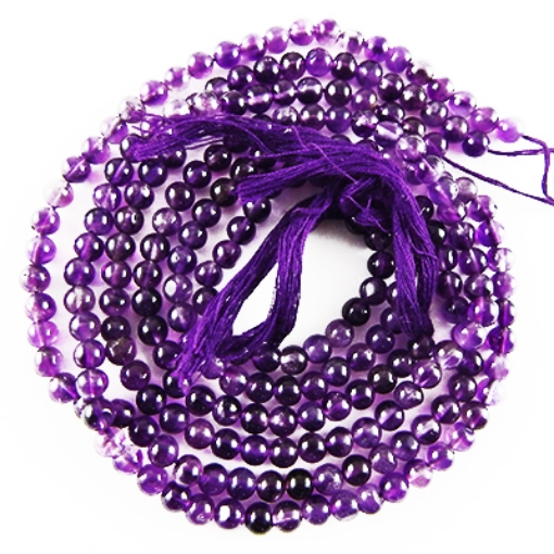 Picture of Dunkler Amethyst 5mm runde Edelsteinperlen