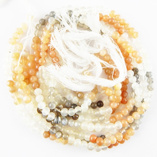 Picture of Multi-Mondstein 5mm runde Edelsteinperlen