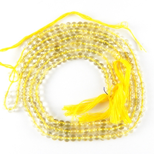 Picture of Lemon-Topas 5mm runde Edelsteinperlen