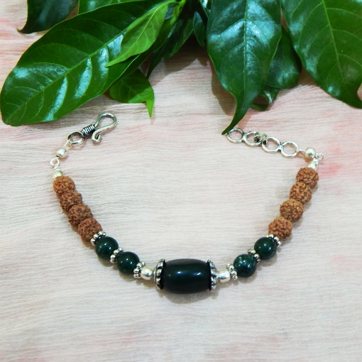 Picture of Grüner Aventurin- & Rudraksha-Perlenarmband für das Herzchakra
