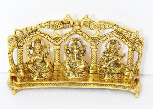 Picture of Ganesh Laxmi, Saraswati Statue aus Metall