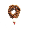 Picture of 5 Mukhi (Face) Rudraksha Mala with Faceted White Agate Tumble Pendant